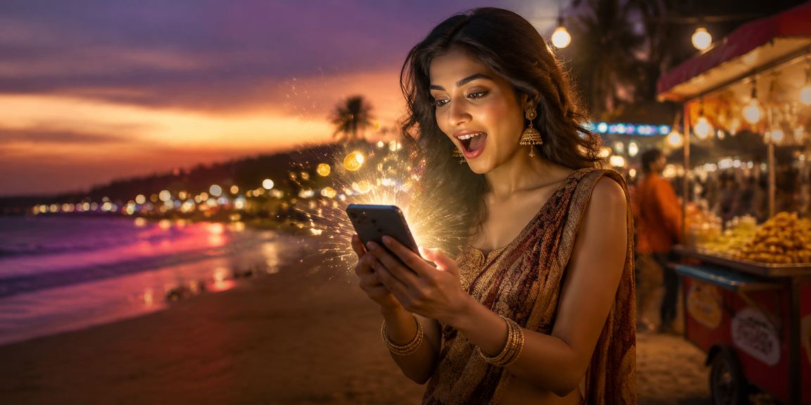 Scenic Goa beach view representing relaxation while playing casino games